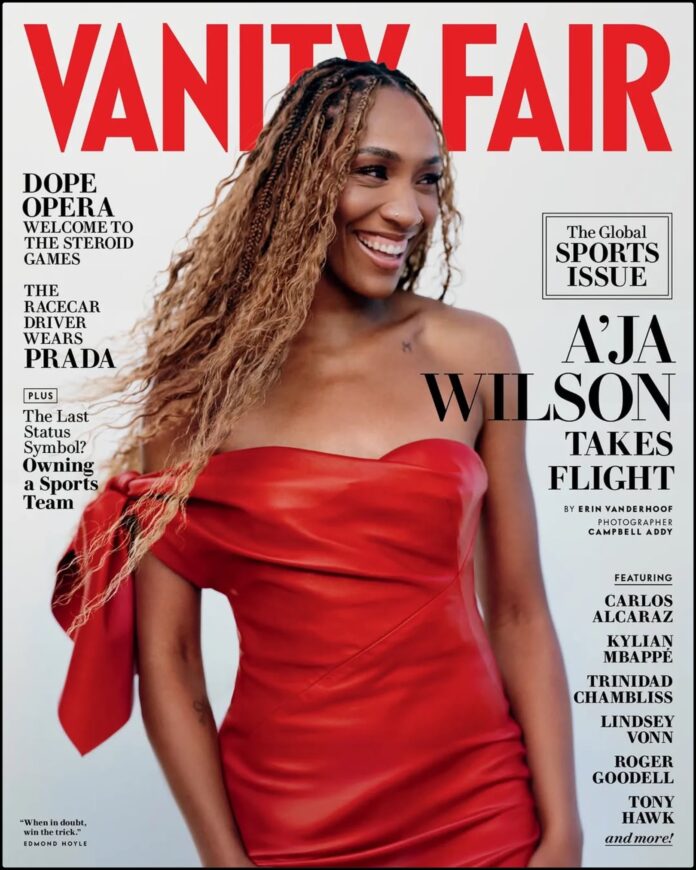 A’ja Wilson Vanity Fair May 2026 Editorial A'ja Wilson poses confidently for her May 2026 Vanity Fair editorial, photographed by Campbell Addy.