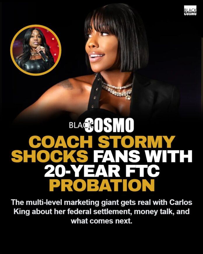 Coach Stormy Wellington Reveals 20-Year FTC Probation Stormy Wellington discusses her federal trade commission settlement and twenty year probation on a podcast set.