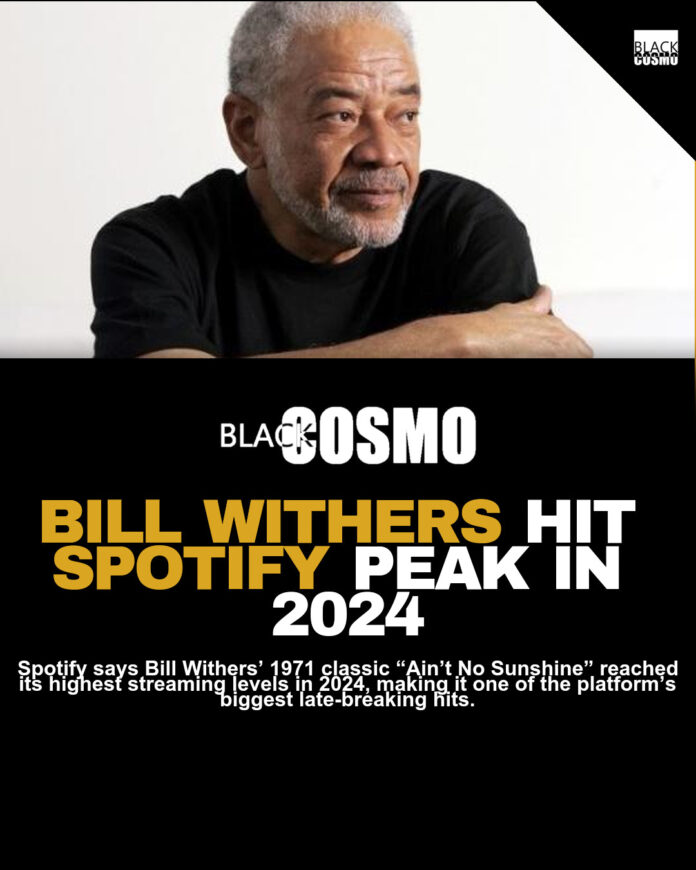 Bill Withers’ ‘Ain’t No Sunshine’ Soars on Spotify Bill Withers’ ‘Ain’t No Sunshine’ Soars on Spotify