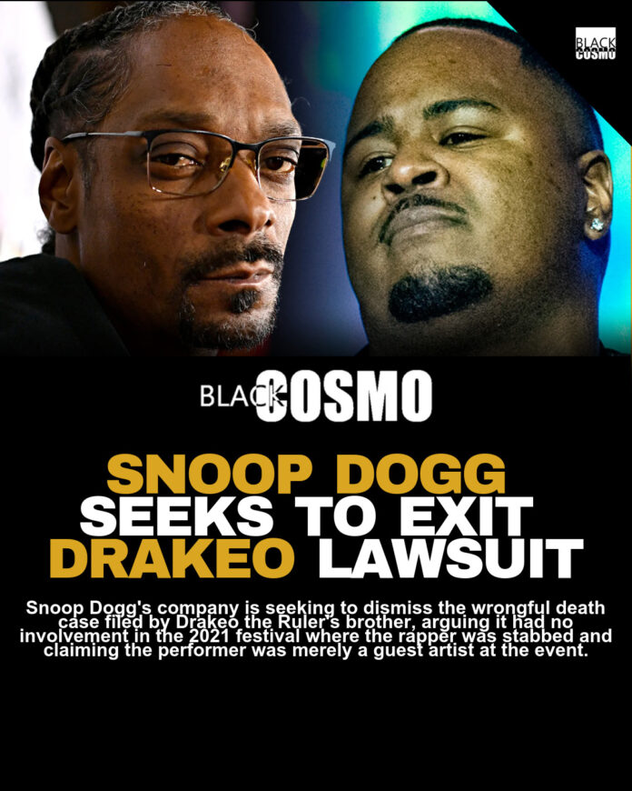 Snoop Dogg’s Company Seeks to Dismiss Drakeo the Ruler Wrongful Death Lawsuit Snoop Dogg’s Company Seeks to Dismiss Drakeo the Ruler Wrongful Death Lawsuit