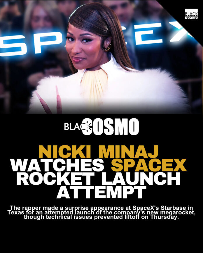 Nicki Minaj Makes Surprise Appearance at SpaceX Rocket Launch Attempt by Elon Musk Nicki Minaj Makes Surprise Appearance at SpaceX Rocket Launch Attempt by Elon Musk