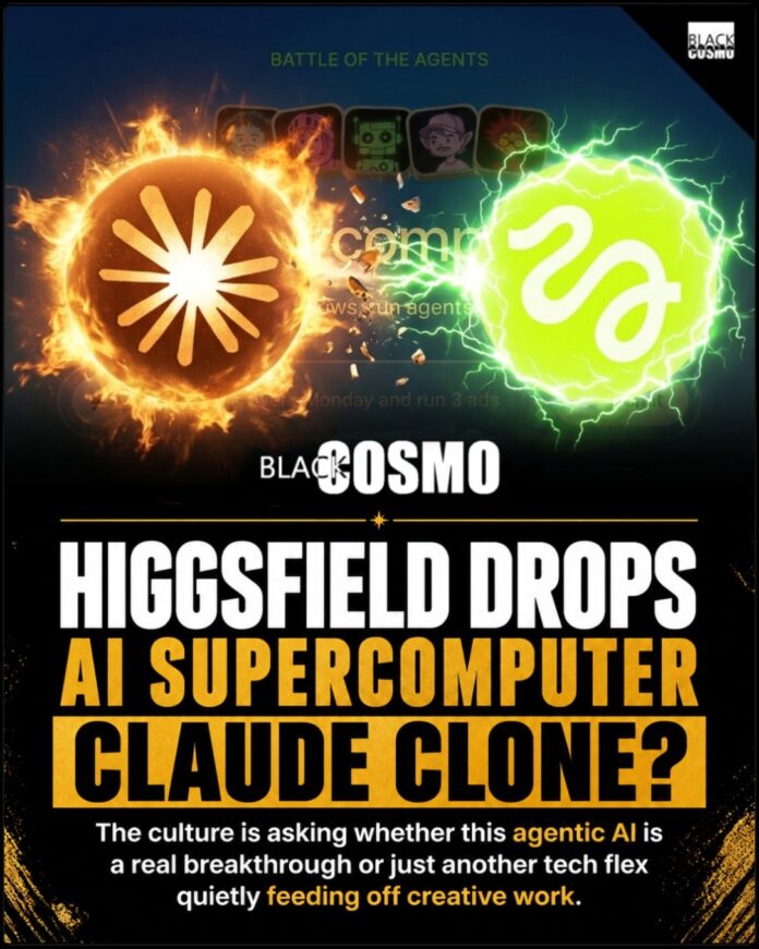 Higgsfield Supercomputer, Claude Clones, and the Growing Trust Problem Behind AI “Agent” Platforms A conceptual representation of the Higgsfield AI Supercomputer processing creative data and video content.