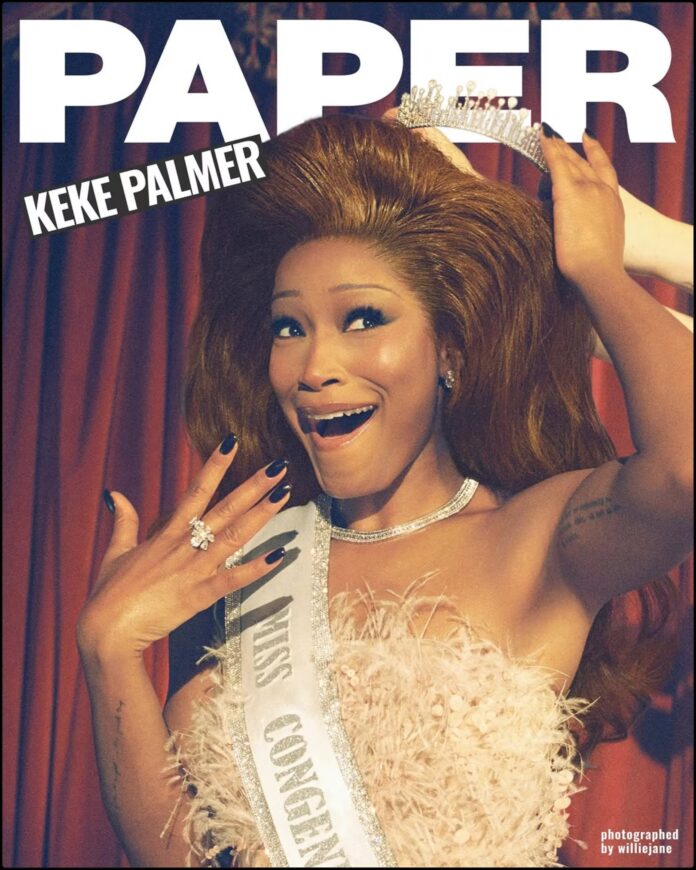 Keke Palmer Paper Magazine Cover May 2026 | BlkCosmo Keke Palmer poses for Paper Magazine in a striking editorial spread featuring precise glam and dynamic movement direction.