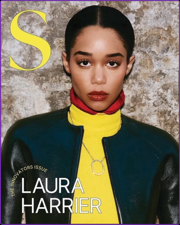 Laura Harrier S Magazine Cover May 2026 Fashion Spread Laura Harrier posing for the cover of S Magazine in a structured high-fashion editorial look.