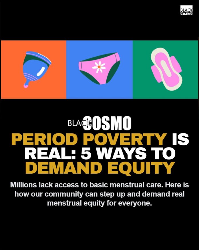 What Is Period Poverty? 5 Ways To Promote Menstrual Equity Today A close-up symbolic representation of menstrual equity advocacy, featuring health and wellness resources aimed at combating period poverty in urban communities.
