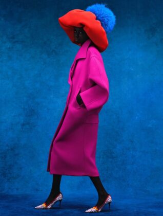 Anok Yai poses for British Vogue in an editorial shot by Rafael Pavarotti.