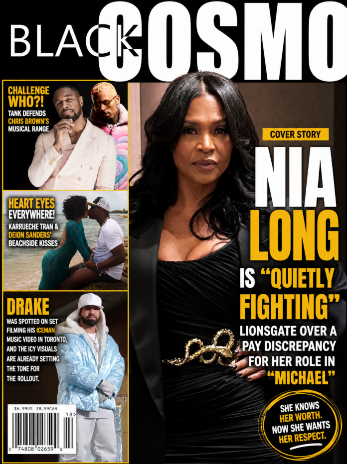 Nia Long and This Month’s Biggest Stories – Drake, Tank, Chris Brown, Karrueche and Deion Nia Long on the Black Cosmopolitan May 2026 cover, the issue featuring her Lionsgate pay dispute, Drake's Iceman rollout, Tank defending Chris Brown, and Karrueche Tran and Deion Sanders going viral.