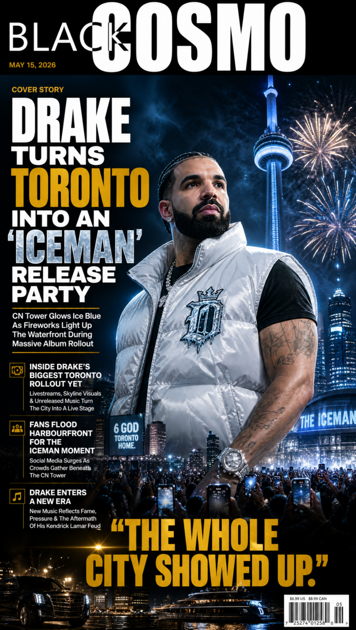 Toronto Froze: Drake Drops Three Albums, Lights Up the CN Tower for Iceman Release Night Drake lit the CN Tower icy blue and sent fireworks over Lake Ontario to announce his new album Iceman