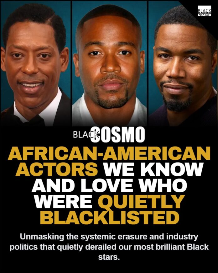 Blacklisted Black Actors in Hollywood A conceptual graphic illustrating the quiet blacklisting of major African-American actors in Hollywood.