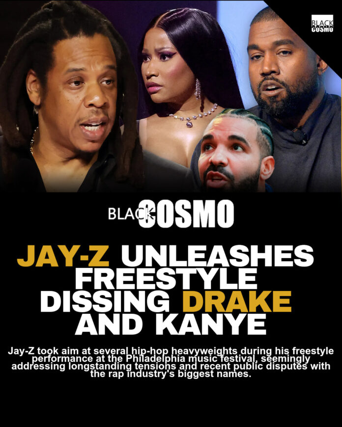 Jay-Z Criticizes Nicki Minaj, Kanye West, and Drake in Roots Picnic Freestyle Performance Jay-Z Criticizes Nicki Minaj, Kanye West, and Drake in Roots Picnic Freestyle Performance