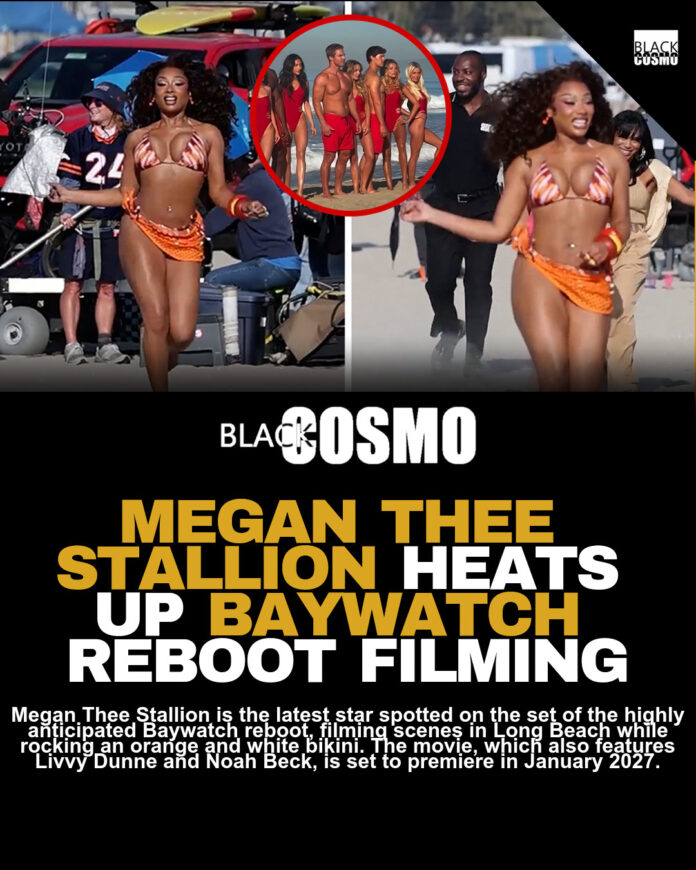 Megan Thee Stallion Stuns in Bikini for Baywatch Reboot Megan Thee Stallion Stuns in Bikini for Baywatch Reboot