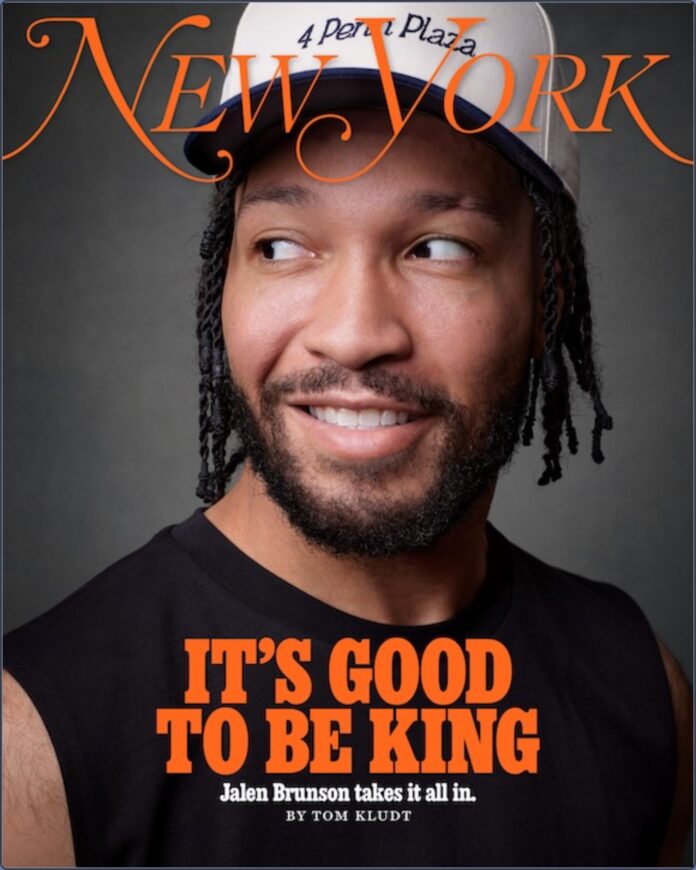 Jalen Brunson Covers New York Magazine June 2026 Jalen Brunson on the cover of New York Magazine's June 2026 issue looking focused and calm.