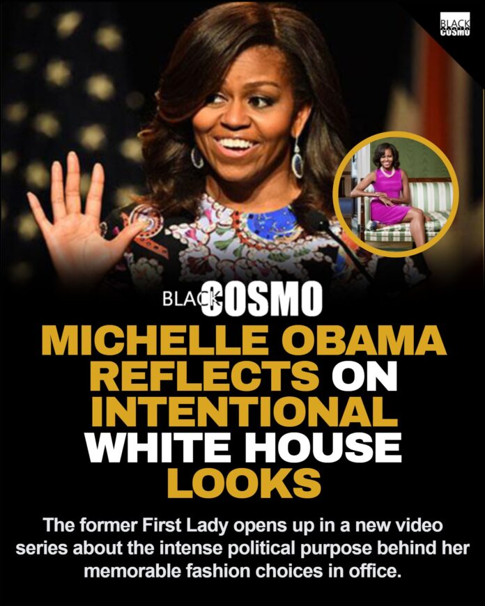 Michelle Obama Reflects on Her White House Fashion Legacy An artistic representation of Michelle Obama wearing a tailored garment, highlighting her grace and sophisticated style.