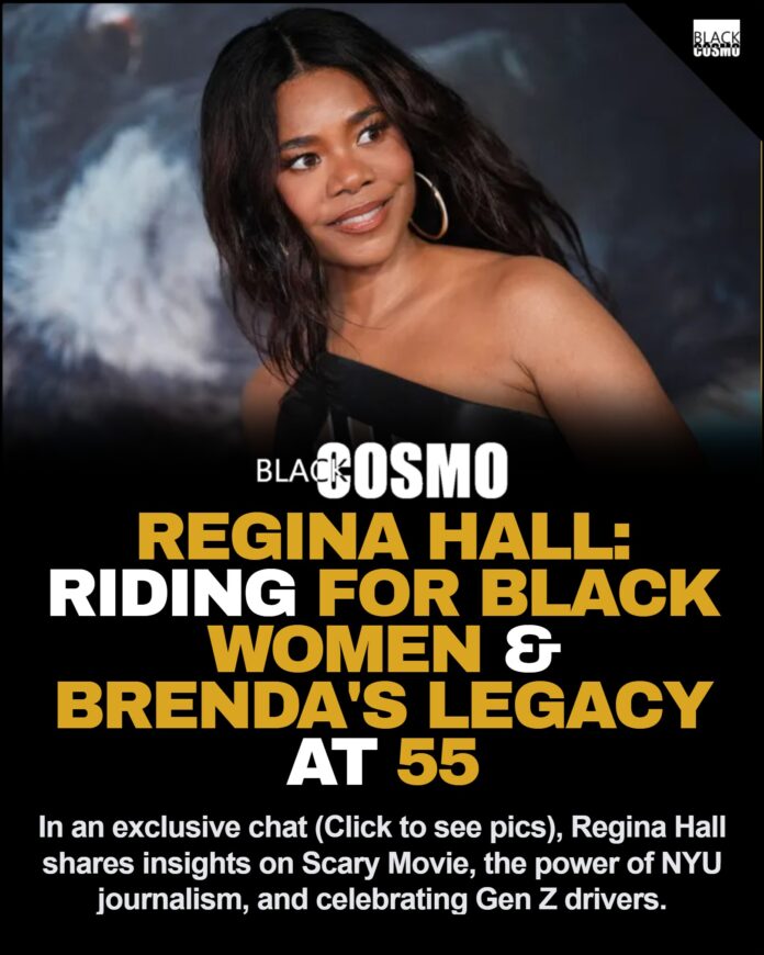 Regina Hall Talks Scary Movie & Staying Fine At 55 Regina Hall smiling at an entertainment event, displaying her timeless look.
