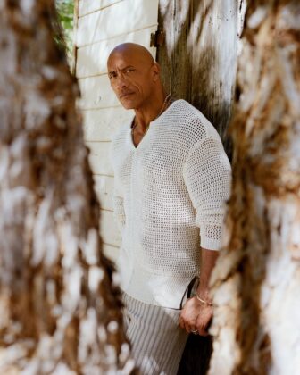 Dwayne Johnson posing for the Summer 2026 issue of Esquire magazine, photographed by Shaniqwa Jarvis