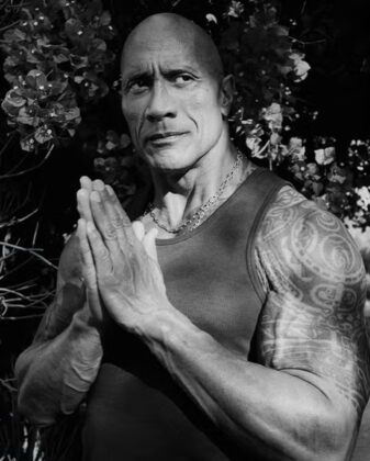 Dwayne Johnson posing for the Summer 2026 issue of Esquire magazine, photographed by Shaniqwa Jarvis