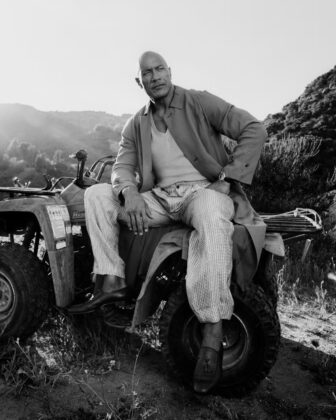 Dwayne Johnson posing for the Summer 2026 issue of Esquire magazine, photographed by Shaniqwa Jarvis