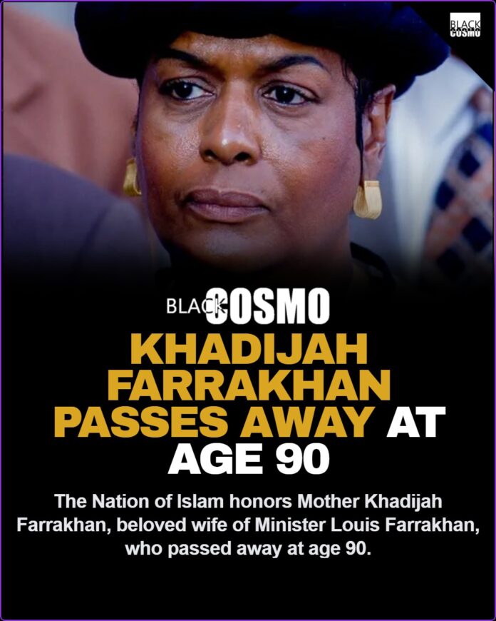 Nation of Islam First Lady Khadijah Farrakhan Dies at 90 Archival photo of Mother Khadijah Farrakhan alongside her husband Minister Louis Farrakhan.
