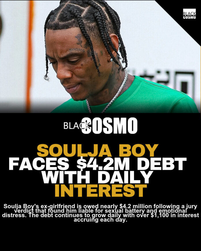 Soulja Boy Faces Mounting Interest on $4 Million Ex-Girlfriend Debt Soulja Boy Faces Mounting Interest on $4 Million Ex-Girlfriend Debt