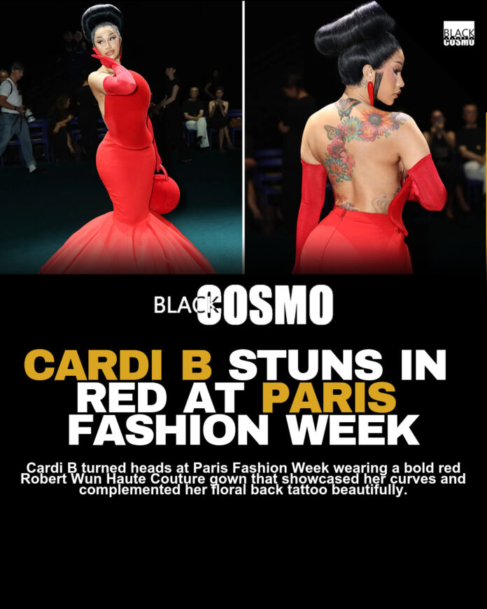 Cardi B Stuns in Red Gown at Robert Wun Haute Couture Show Cardi B Stuns in Red Gown at Robert Wun Haute Couture Show