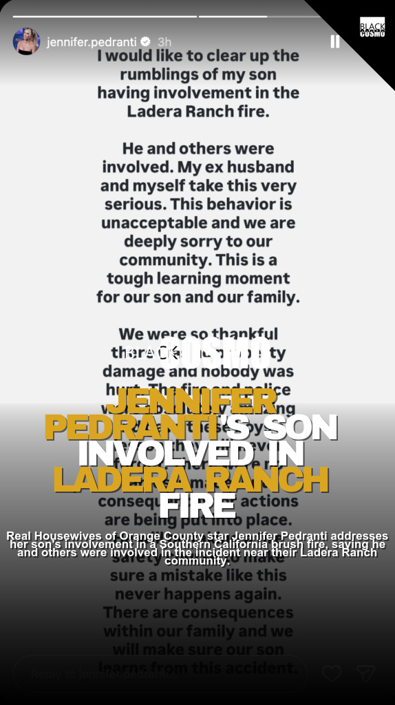 Jennifer Pedranti’s Son Caught in California Brush Fire Jennifer Pedranti’s Son Caught in California Brush Fire
