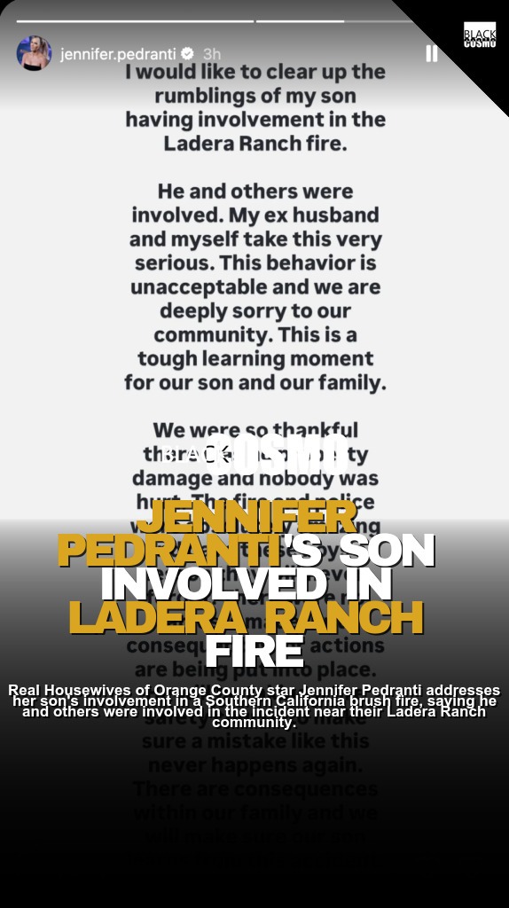 Jennifer Pedranti’s Son Caught in California Brush Fire Jennifer Pedranti’s Son Caught in California Brush Fire
