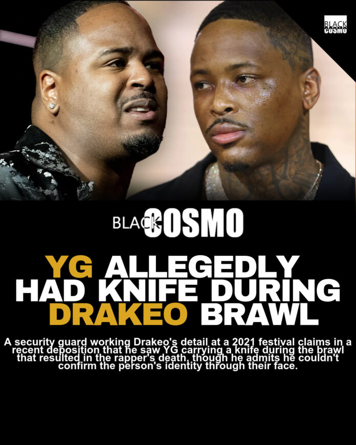 YG With Knife During Drakeo Ruler Fatal Brawl YG With Knife During Drakeo Ruler Fatal Brawl