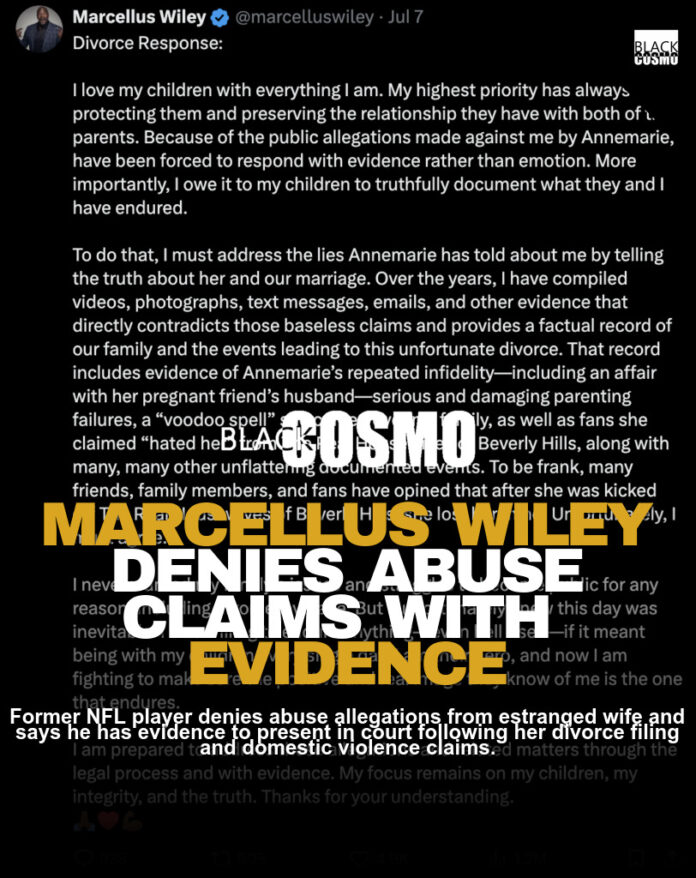 Marcellus Wiley Accuses Wife of Affair With Friend Marcellus Wiley Accuses Wife of Affair With Friend