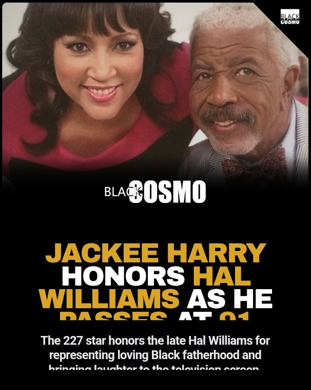 Hal Williams Dead: 227 Star Jackee Harry Pays Tribute to Actor Black-and-white portrait of a smiling veteran actor Hal Williams, wearing a classic suit and tie