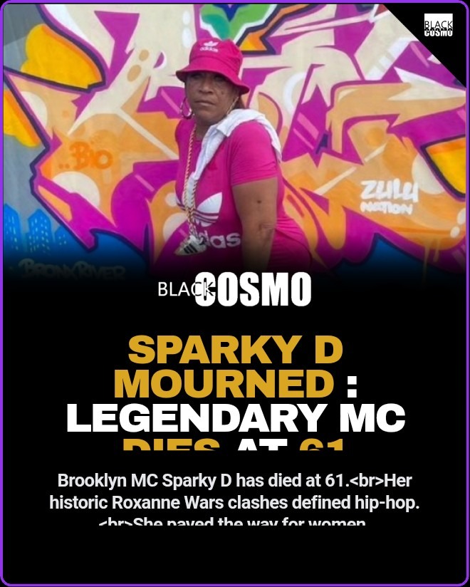 Sparky D Passed Away: Hip-Hop Mourns Battle Rap Legend at 61 Vintage portrait of hip-hop pioneer Sparky D (Doreen Broadnax) posing confidently in a retro music photo shoot.