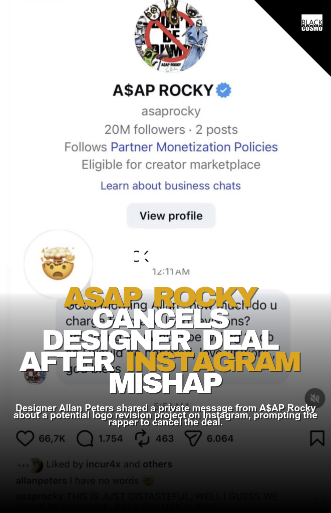 ASAP Rocky Kills Designer’s Logo Deal – Apology ASAP Rocky Kills Designer’s Logo Deal – Apology