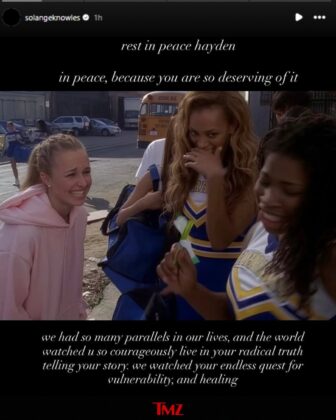 A nostalgic promotional still of Solange Knowles and Hayden Panettiere in the 2006 film Bring It On: All or Nothing.
