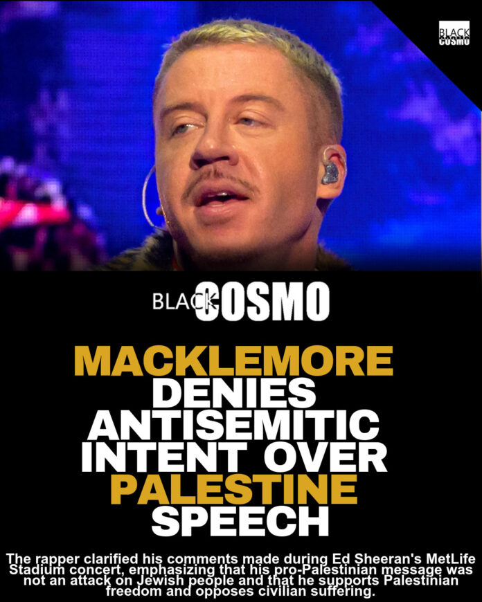 Macklemore Clarifies Free Palestine Speech Backlash Macklemore Clarifies Free Palestine Speech Backlash